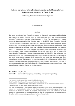Labour market and price adjustment since the global financial crisis