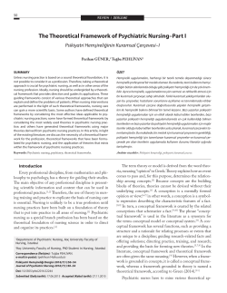 The Theoretical Framework of Psychiatric Nursing