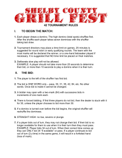 42 tournament rules i. to begin the match: ii. the bid