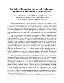 The Role of Population Games and Evolutionary Dynamics in