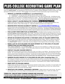PLUS COLLEGE RECRUITING GAME PLAN