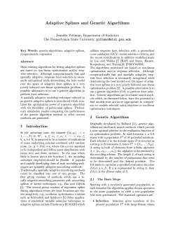 Adaptive Splines and Genetic Algorithms Jennifer Pittman