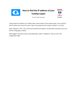 How to find the IP address of your Toshiba Copier - G