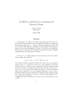 An Effective Algorithm for Computing the Numerical