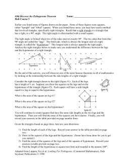 4.8d Discover the Pythagorean Theorem Name: Holt Course 3