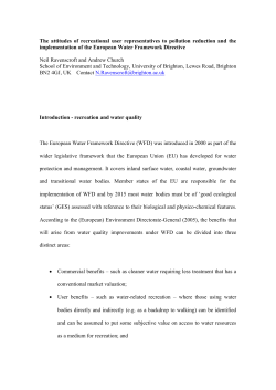 Section 2 Estimating the value of the recreational benefits of
