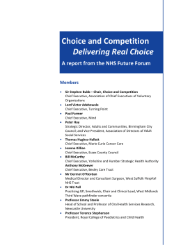 Choice and Competition Delivering Real Choice