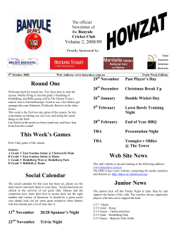 Round One This Week`s Games Social Calendar Web Site News