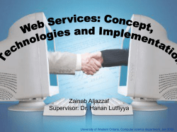 Web Services: Concept, Technologies and Implementation