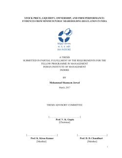 stock price, liquidity, ownership, and firm performance