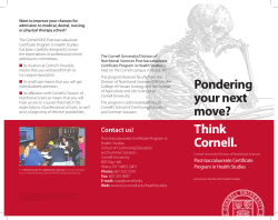 Pondering your next move? Think Cornell.