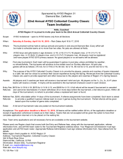 4th Annual AYSO All American Tournament