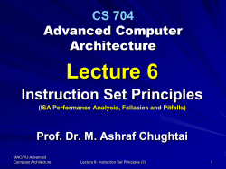 Lectures 1: Review of Technology Trends and Cost/Performance