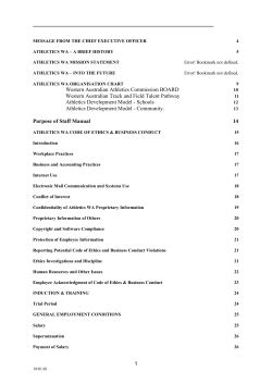 Athletics WA Staff Manual