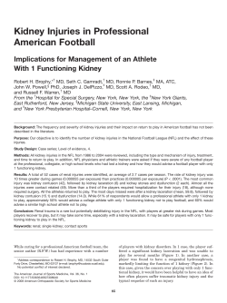 Kidney Injuries in Professional American Football