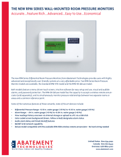 RPM Series Differential Pressure Monitors