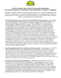 notice, waiver, and complete release agreement, including limitation