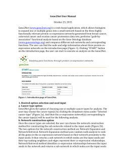 Gene2Net User Manual October 23, 2015 Gene2Net (www