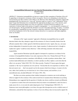 1 Incompatibilism Refocused