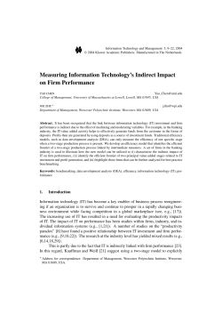 Measuring Information Technology`s Indirect Impact on Firm