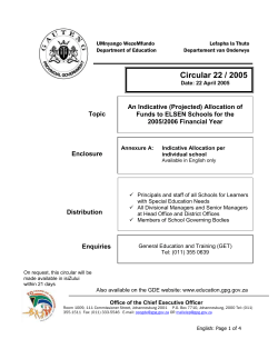 Circ.22.2005.ALLOCATION OF SUBSIDIES TO ELSEN SCHOOLS