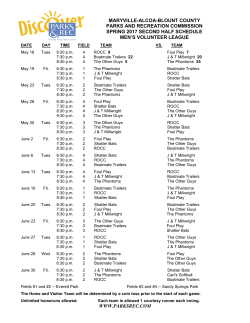 MARYVILLE-ALCOA-BLOUNT COUNTY PARKS AND