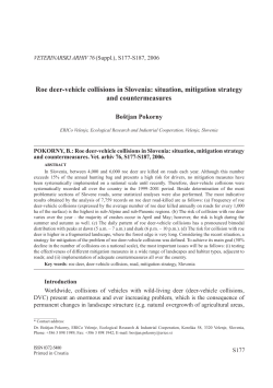 Roe deer-vehicle collisions in Slovenia: situation, mitigation strategy