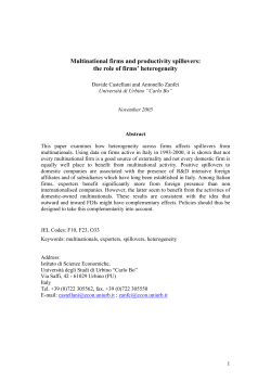 Multinational firms and productivity spillovers