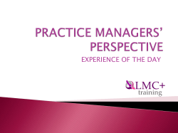 PRACTICE MANAGERS* PERSPECTIVE