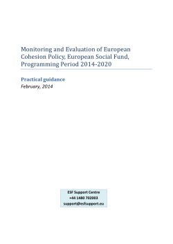 Monitoring and Evaluation of European Cohesion Policy, European