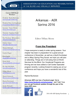 Spring 2016 Newsletter - the Arkansas AER