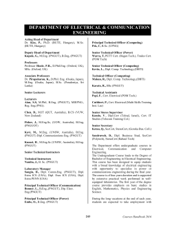 Senior Technical Instructors - PNG University of Technology