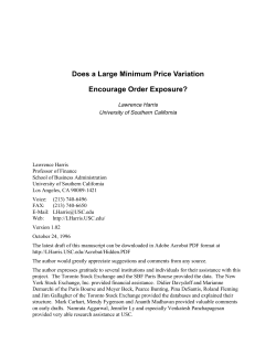 Does a Large Minimum Price Variation Encourage Order Exposure?