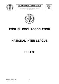 ENGLISH POOL ASSOCIATION NATIONAL INTER