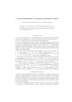 A CHARACTERIZATION OF LINEARLY SEMISIMPLE GROUPS 1