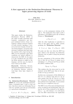 A first approach to the Deduction-Detachment Theorem in