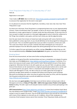 Three Thing Game Friday May 12th to Saturday