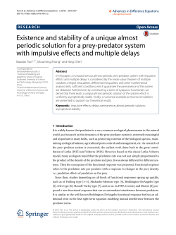 Existence and stability of a unique almost periodic solution for a prey