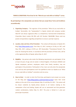 Prize Draw for the &ldquo;What do you read while on holiday