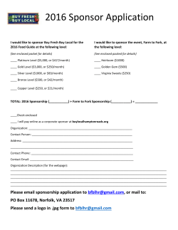 Sponsorship Packet - Buy Fresh Buy Local Hampton Roads