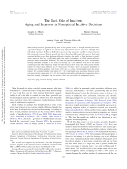 The Dark Side of Intuition: Aging and Increases in Nonoptimal