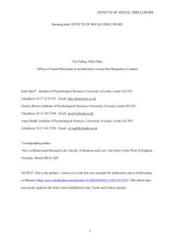 Fading Affect Bias prior to Type of Disclosure and Listener