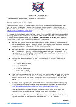 APPENDIX B -YOUTH PLAYERS The rules below are based on the