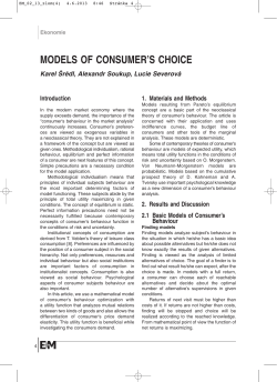 2013_2 Models of Consumer&acute;s Choice