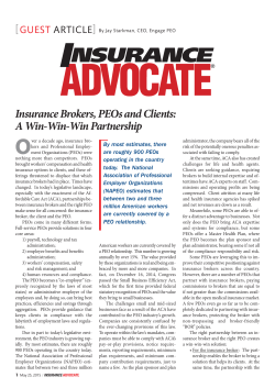 Insurance Brokers, PEOs and Clients: A Win-Win-Win