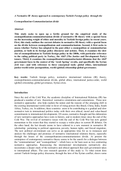 A Normative IR theory approach to contemporary Turkish Foreign