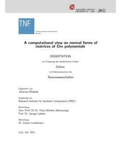 A computational view on normal forms of matrices - RISC-Linz