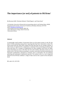 The importance (or not) of patents to UK firms