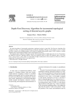 Depth-First Discovery Algorithm for incremental topological sorting