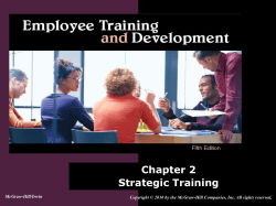 Chapter 2: Strategic Training